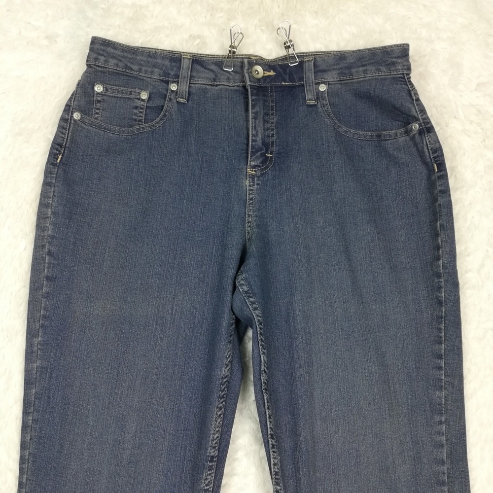 Merona Womens Jeans Boot Cut Blue Denim High‎ Rise Medium Wash Long 12L - Picture 7 of 9